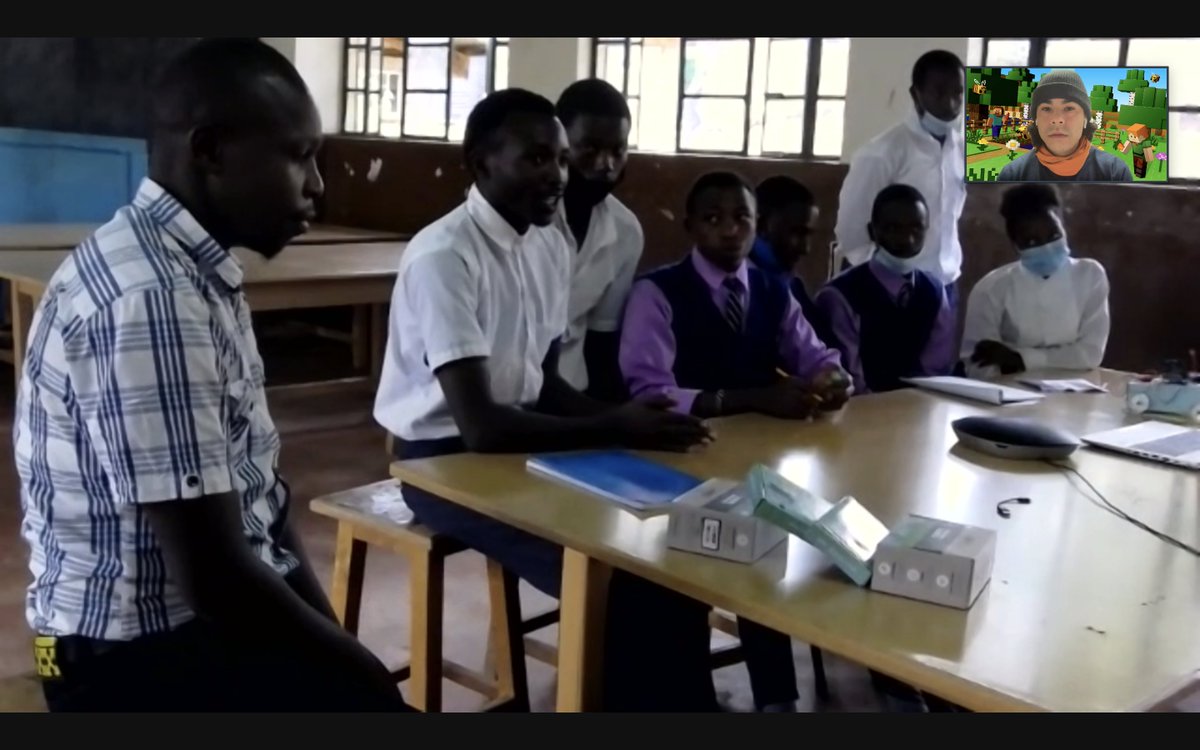 Sebasualto's tweet image. Early morning meeting with students in Kenya today. Using @InkSmith3D #ClimateAction kits, #Microbits and #DesignThinking students of Ntugi Secondary have developed ideas to address water scarcity in their community. Next they will seek feedback from experts to hone their idea!🚰