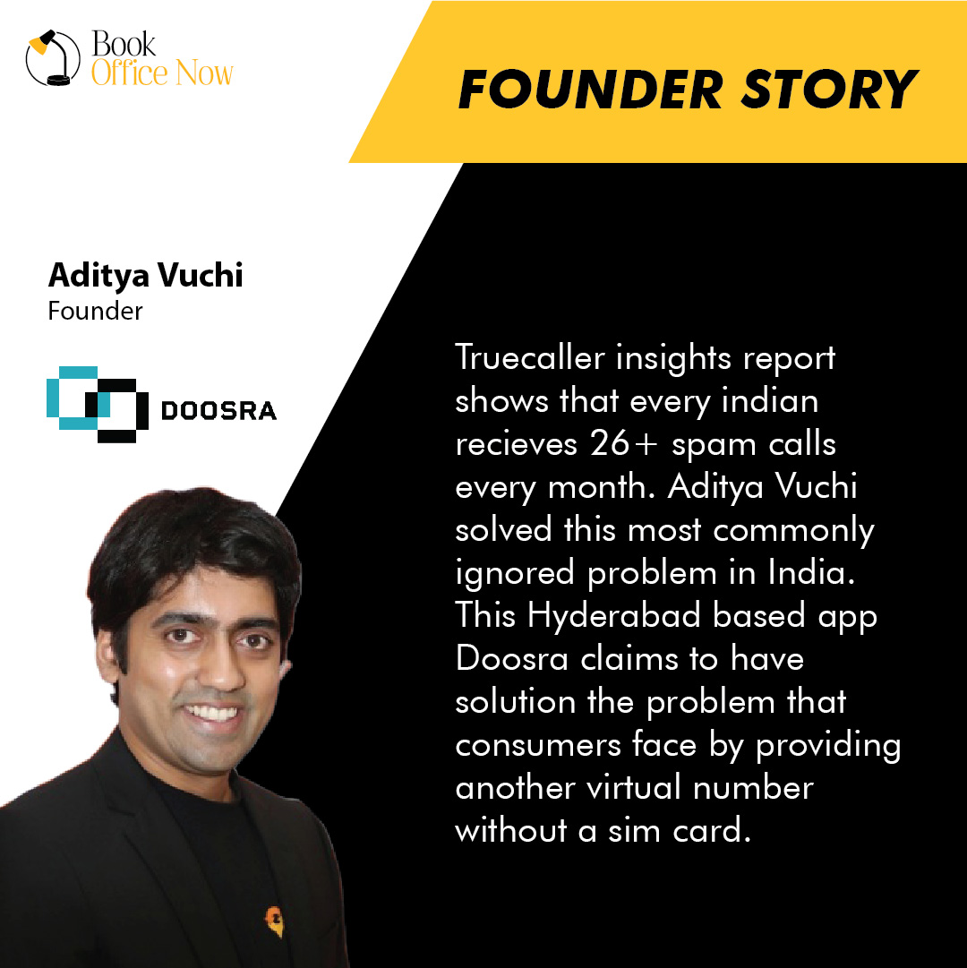 BookOfficeNow's tweet photo. This Hyderabad startup @doosra_official is bringing cloud telephony to the B2C space by giving users a virtual secondary number they can use anywhere — online or offline.

#doosra #business #workgoals #worklifebalance #productivitytips #bookofficenow https://t.co/WgJOrE1M3R