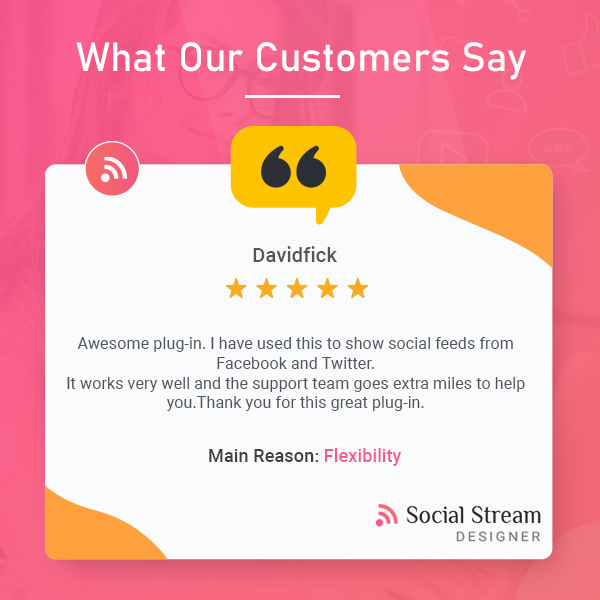 SolwinInfotech's tweet image. We&apos;ve got one amazing positive #feedback for #SocialStreamDesigner #WordPressPlugin from our valuable client.

&quot;Awesome plug-in. I have used this to show social feeds from Facebook &amp;amp; Twitter. It works very well.&quot; -Davidfick

#Testimonial #ProductReview #CustomerReview #WordPress