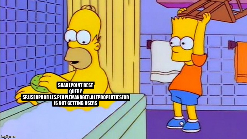 overflow_meme's tweet image. SharePoint REST query SP.UserProfiles.PeopleManager.getPropertiesFor is not getting users stackoverflow.com/questions/6663… #sharepoint2013 #rest #javascript #jquery
