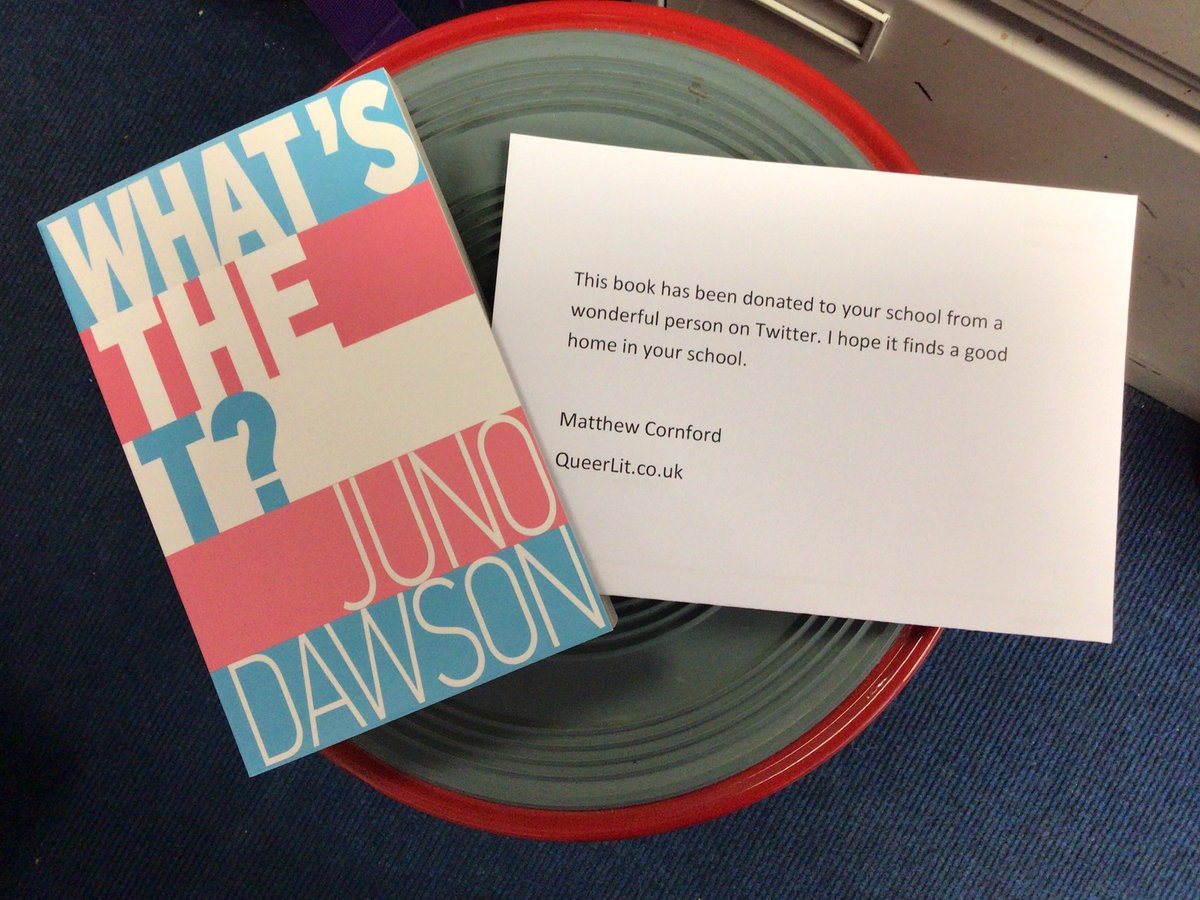 Thank you to whoever donated this to Leith Academy, the pupils will love it. #EdinburghSchoolLibrarians <a href="/leithacademy/">Leith Academy</a> <a href="/leithacLGBTQ/">Leith Academy LGBTQ+ Council</a> <a href="/QueerLitUK/">Queer Lit</a>