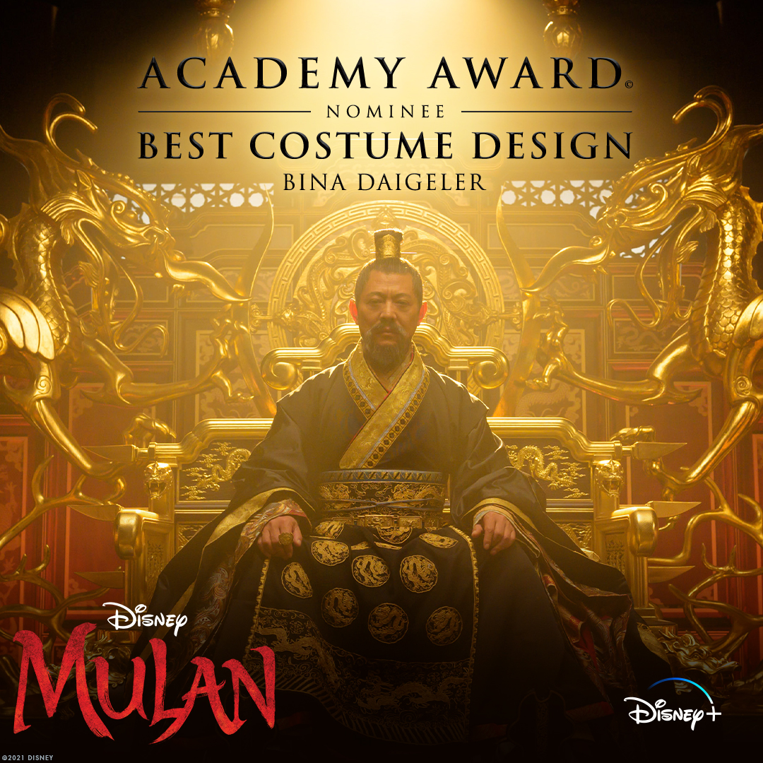 Congratulations to Bina Daigeler for her Best Costume Design #Oscars nomination for her work on Mulan!