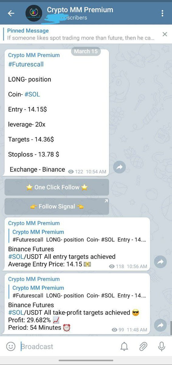 We shared #SOL/USDT long  signal in our Telegram Channel
29.68%  profit 💰✅ 
Join our free Telegram Channel and grab all quick profit signals.                                                     Hurry up 🏃‍♂👇
telegram.me/Cryptomoneymak…