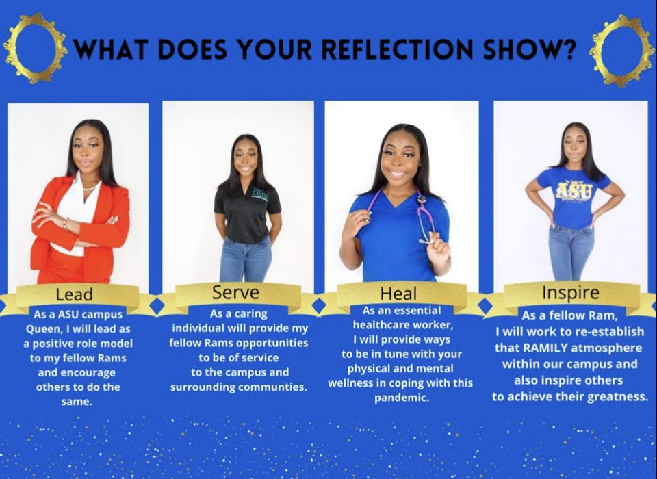 QVEENLYN's tweet image. Attention Senior RAMS! What does your reflection show? Let’s, Lead, Serve, Heal, and Inspire.....TOGETHER!💛
#albany_rys21
#reflecttogether
#ASUTWITTER