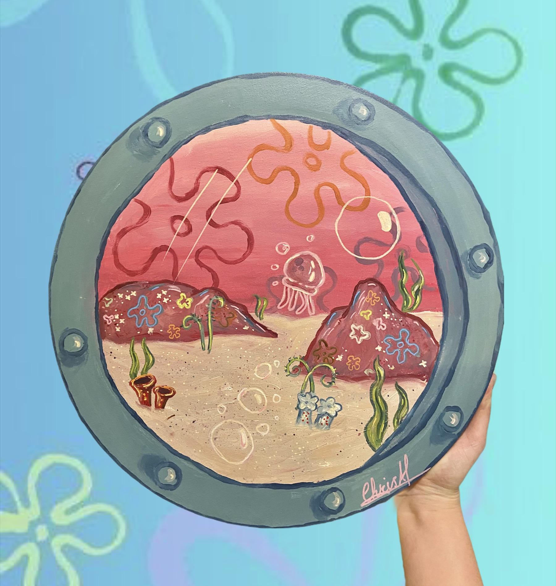 Spongebob Memes on X: I made a spongebob window painting but in pink👅   / X