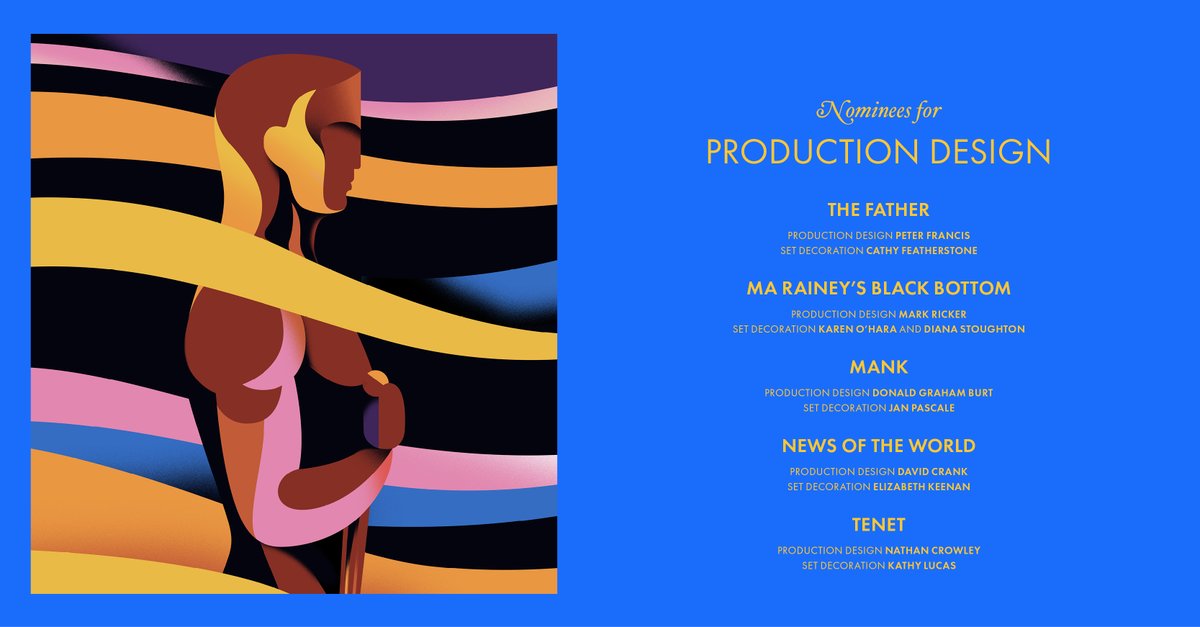TheAcademy's tweet photo. Congratulations to the Production Design nominees! #OscarNoms https://t.co/4LvB01sRGI
