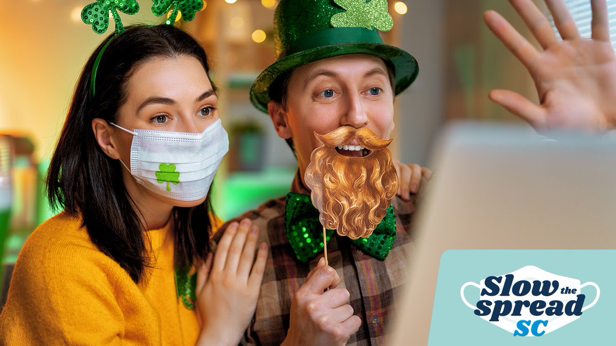 GVLtoday's tweet photo. Don’t press your luck this St. Patrick’s Day — avoid gatherings and keep sham-rocking that mask. Learn more about how you can help #SlowtheSpreadSC with tips from @BCBSSC. 🍀 #partner https://t.co/vBGCuAdwXn https://t.co/QLQGoT9Hva