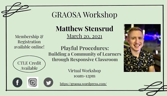 Join us for this exciting workshop this weekend! See our website for more details!