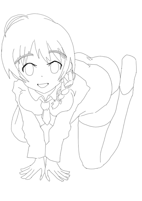 おすわリーネちゃん!線画までできた? 