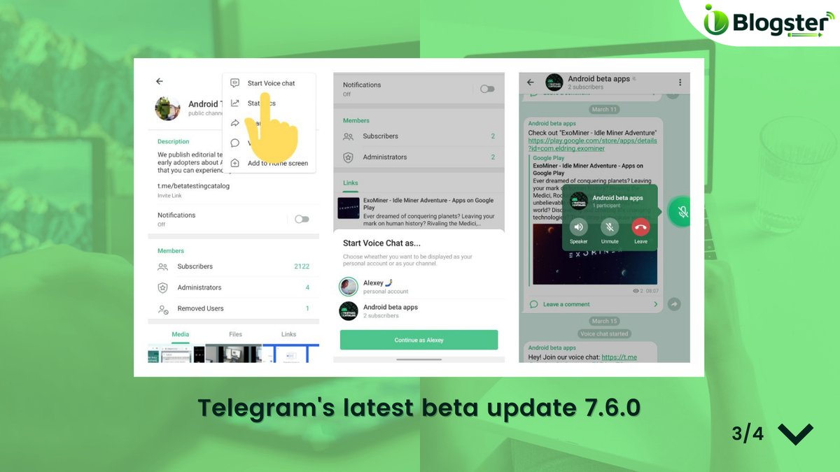 iBlogster's tweet photo. According to TestingCatalog share screenshots of Telegram's latest beta update and see in update Telegram is also working on a Clubhouse alternative.
#telegramgroup #TelegramTips #India #audio #BreakingNews #TrendingNews #NewsAlert #news #NewsUpdate #iblogster #smartiblogster https://t.co/kjeMd8Hq4n
