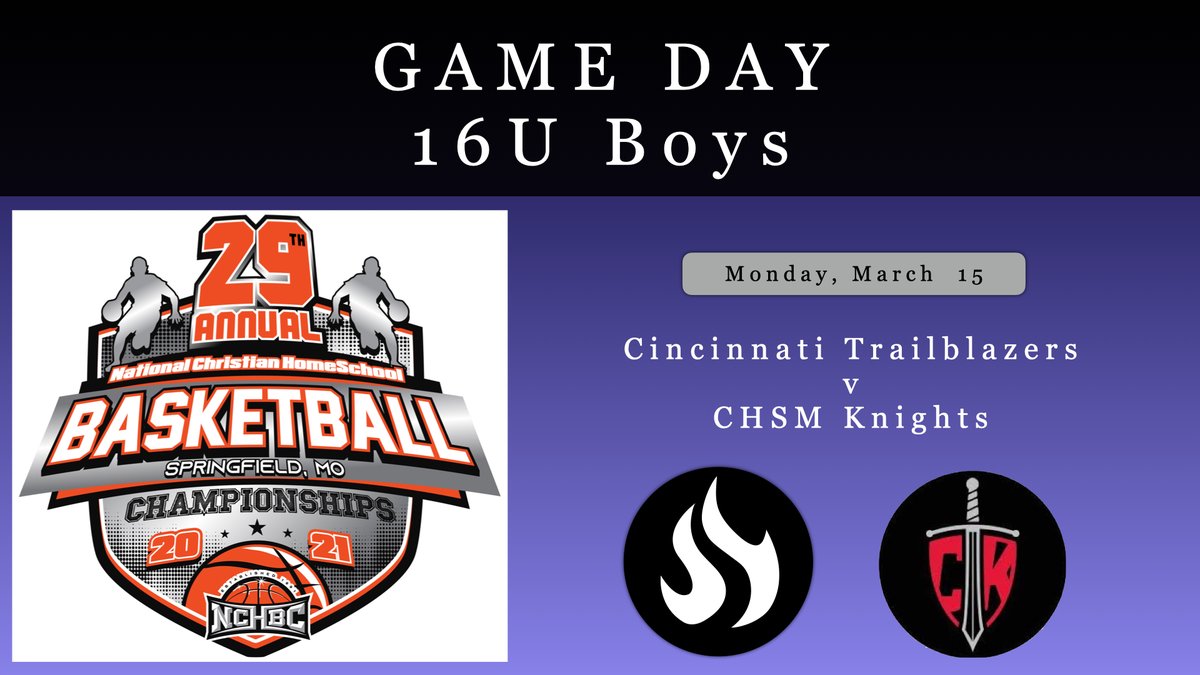 The Old Coach (@thenatiblazers) on Twitter photo π <a href="/Cincy_Blazers/">Cincinnati Trailblazers</a> and <a href="/CHSMHouston/">CHSM Crimson Knights</a> open up Day 1 <a href="/NCHBCLive/">HomeSchoolBasketball</a>
π 1:05pm π <a href="/Cincy_Blazers/">Cincinnati Trailblazers</a> and <a href="/CHSMHouston/">CHSM Crimson Knights</a> open up Day 1 <a href="/NCHBCLive/">HomeSchoolBasketball</a>
π 1:05pm