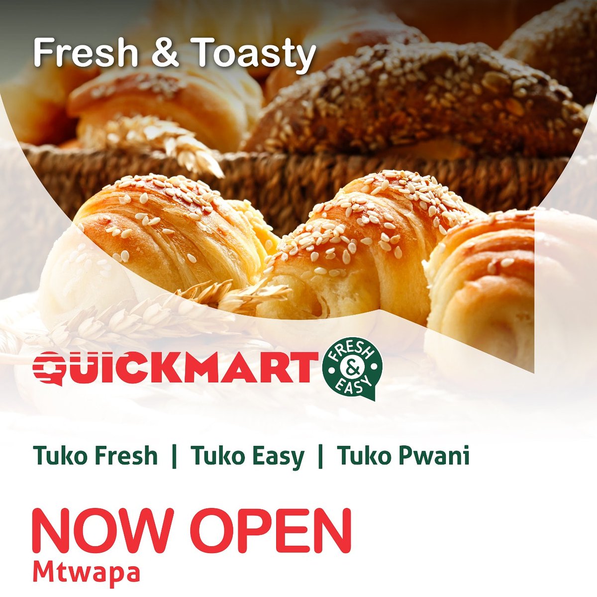 QuickmartKenya's tweet photo. Your BAKERY ADVENTURE is about to kick off ๐บ๐ฝ๐. #QuickBakery inawaletea vitu vitamu na laini. Karibu! ๐๐
#QuickmartMtwapa
#Quickmart39
#FreshandEasy
#PriceGuarantee https://t.co/JkW39yFSSF