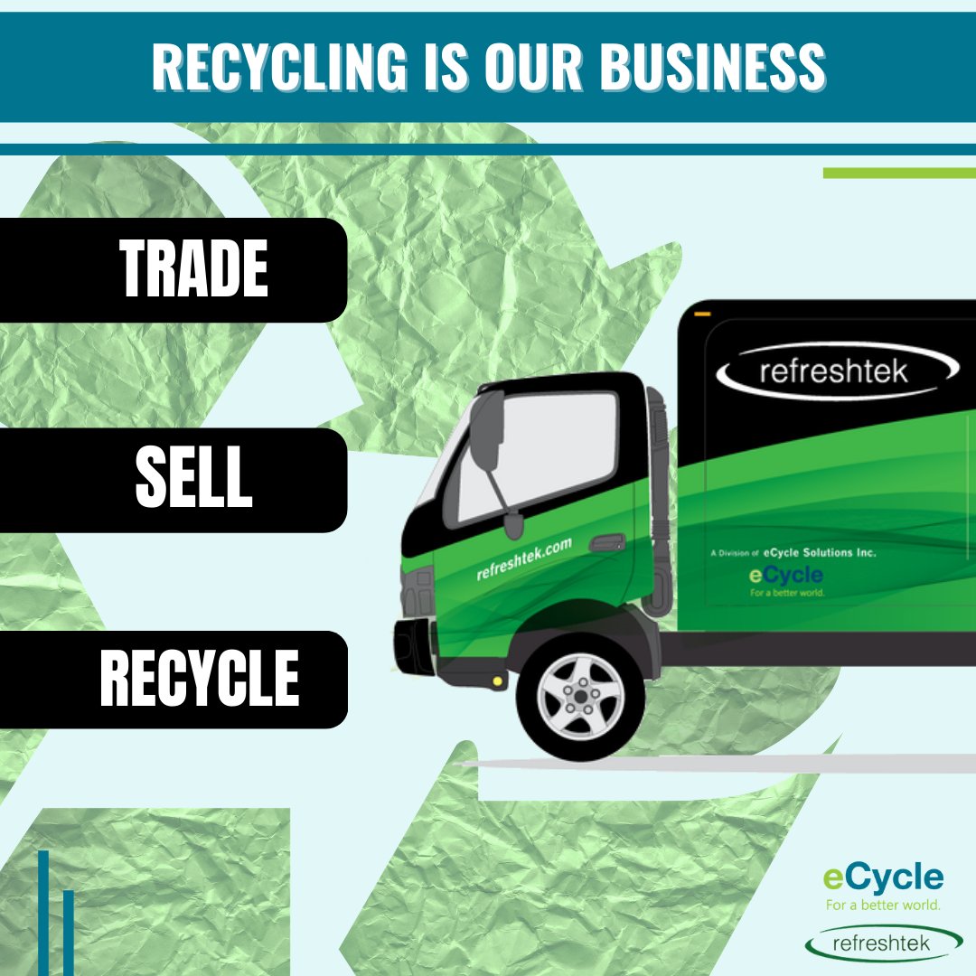 eCycleSolutions's tweet image. At eCycle, we utilize Refreshtek, which aids in refurbishing your unwanted electronics.

Want to learn more about #Refreshtek? Visit out website for more information!

#electronicwaste #recyclewithecycle #dataprivacy #dataprotection #alwaysprotected #safety #recyclingmatters