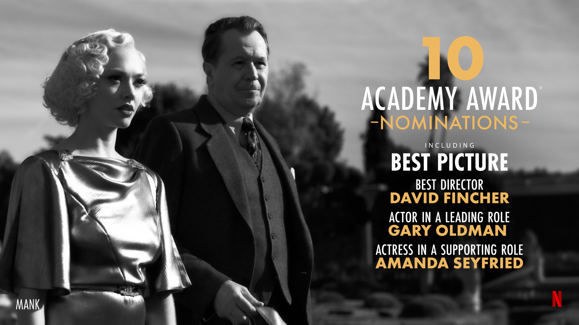 Oscar nominations 2021: 'Mank' leads with 10, including best picture