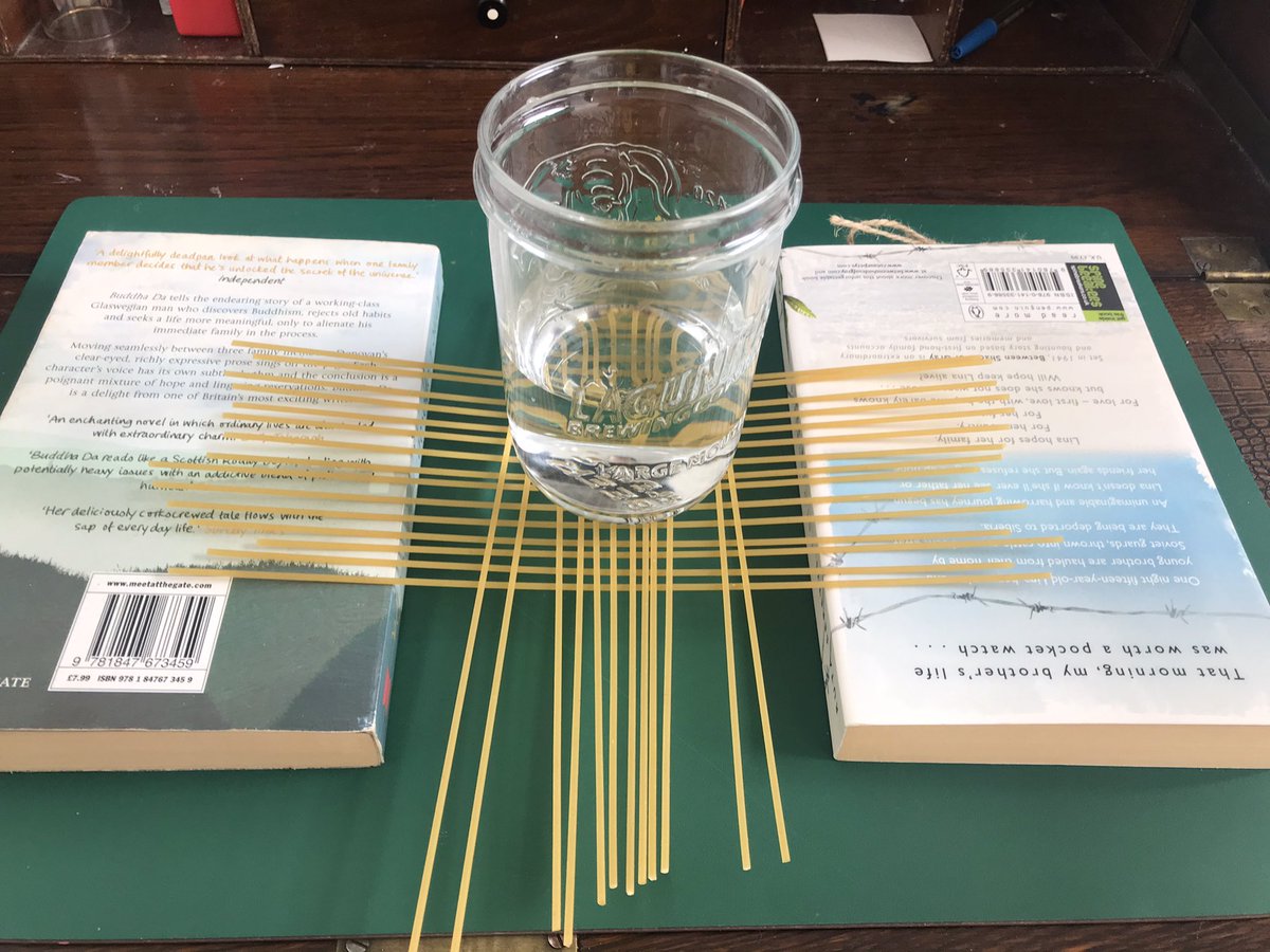 AmyMcEng's tweet photo. I want you all to try making one of these patterns out of spaghetti or something similar and see how strong they are by putting different objects on top like this! https://t.co/lmk0dVjqnk