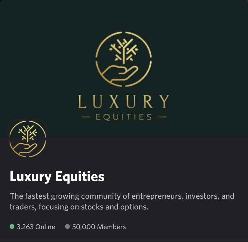 LuxuryEquities's tweet photo. We just hit 50k Members on discord✅
Join up to learn on how to start investing .
Discord link in bio❤️
#stocks #trading #stock #investing #Options #OptionsTrading #investing https://t.co/1XdldEsAPX