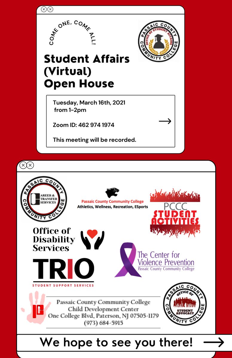 Cvp_PCCC's tweet photo. Do you want to know more about the incredible staff and services in PCCC’s student affairs department? Come visit our (virtual) open house TOMORROW on Zoom at 1-2pm! Hope to meet you soon! #cvppccc #pcccstudents #pcccopenhouse https://t.co/leqrWjoEv0