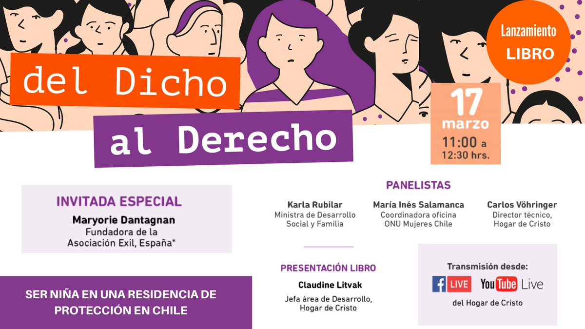 ¿Cómo es #SerNiña en una residencia de protección en Chile?
Este miércoles 17 lanzamos el estudio y libro que responde a esta pregunta, y que devela una realidad ignorada.
Inscríbete acá 👉bit.ly/3kYyZfx

cc: <a href="/KarlaEnAccion/">Karla Rubilar Barahona</a> <a href="/defensorianinez/">Defensoría de la Niñez</a> <a href="/Pa__tty/">Patty Muñoz García</a>  <a href="/inddhh/">INDH Chile</a> <a href="/SubseNinez/">Subsecretaría de la Niñez</a>