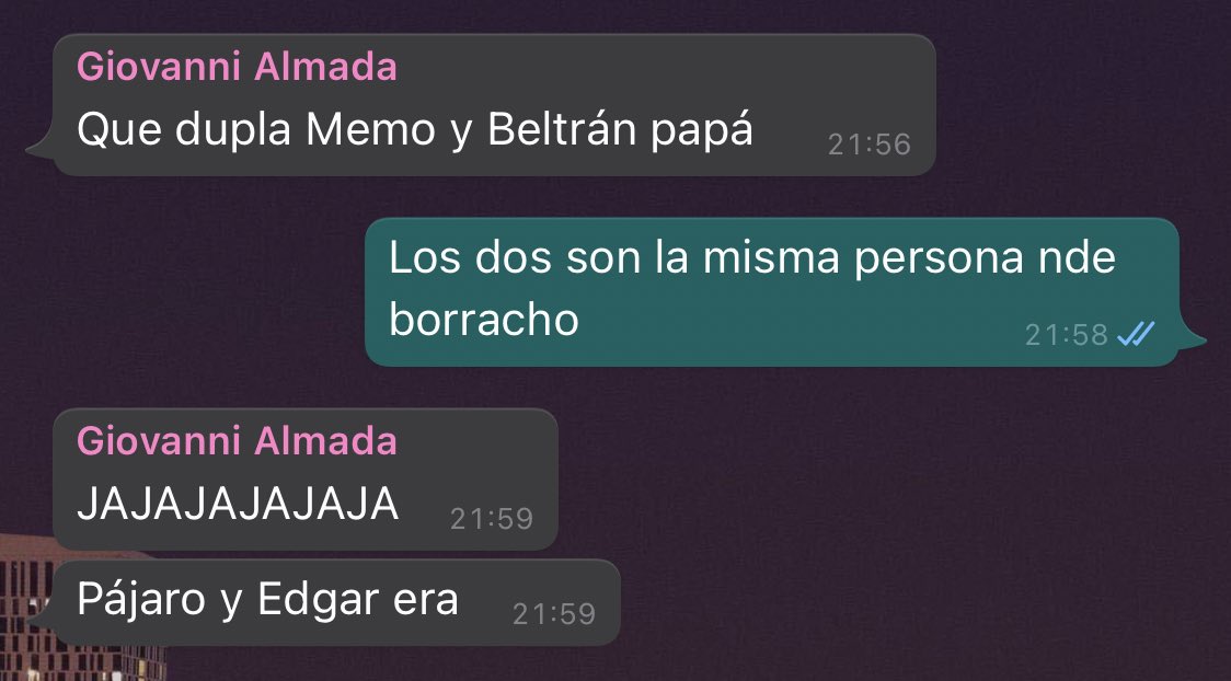 Nadie:

Absolutamente nadie:

Mi amigo luqueño borracho ayer: