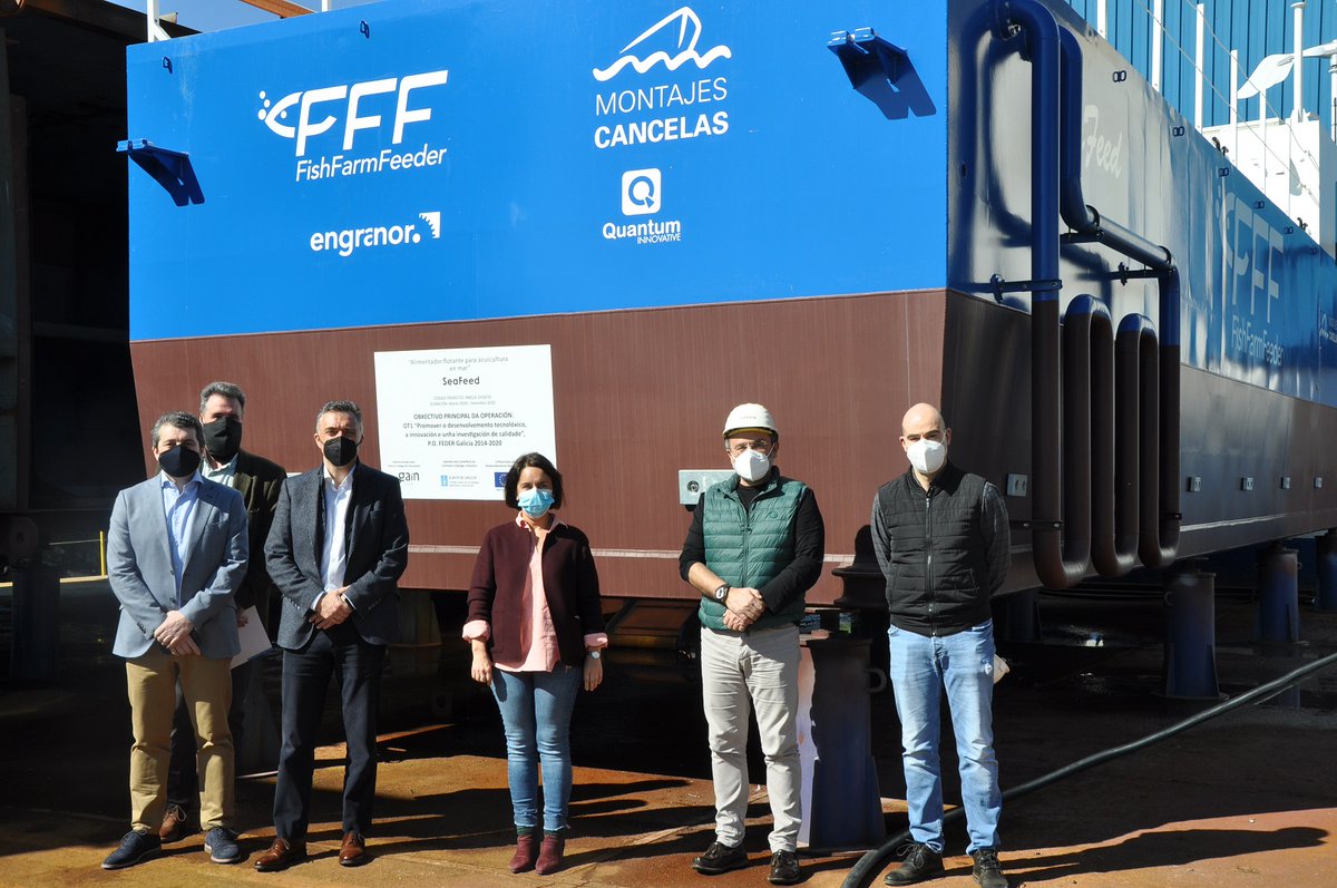 axenciaGAIN's tweet photo. Visitamos #MontajesCancelas en Moaña para coñecer unha gran #innovación no sector das piscifactorías, liderada por @FishFarmFeeder desde Porriño no proxecto #Seafeed:
🐟🛥 O alimentador flotante automático para #acuicultura
@Xunta @galiciacrece #ConectaPeme #innovación #pesca https://t.co/TWVRnztPcq