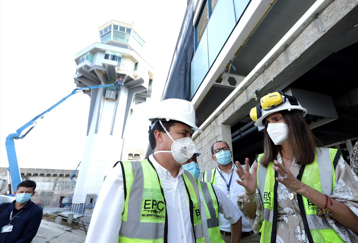 #AEstaHora La Ministra de Transporte, <a href="/orozco_angela/">Ángela María Orozco</a>, y el Vicepresidente <a href="/EdoGutierr1/">Luis Edo Gutierrez</a> recorren nuevamente el <a href="/aeropuertobaq_/">Aeropuerto Ernesto Cortissoz</a> y supervisan la puesta a punto de la terminal aérea para dar inicio a la <a href="/AsambleaBID2021/">Asamblea BID 2021</a>.
#UnPaísMásConectado.