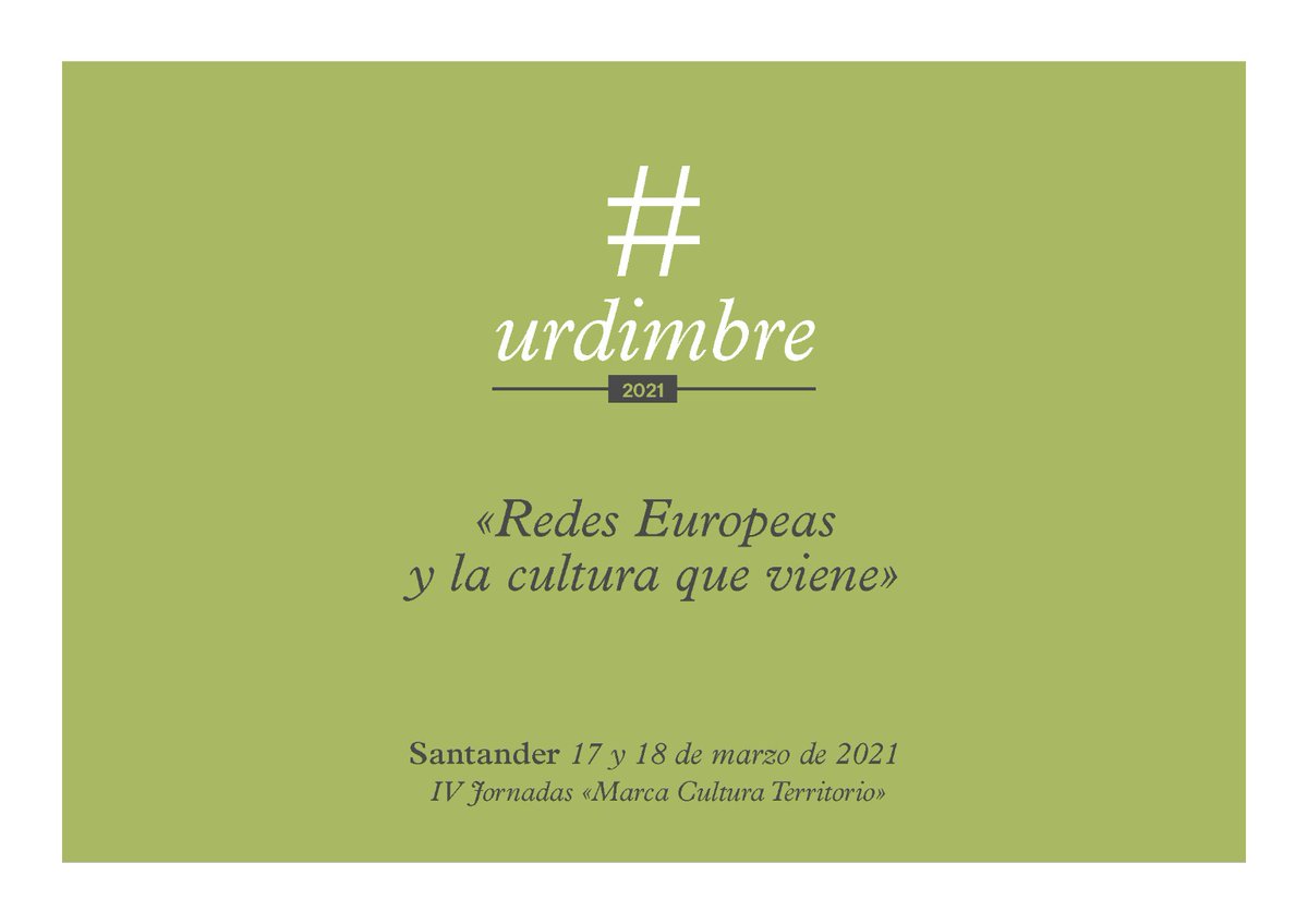 Aquí tenéis el enlace para consultar el programa e inscribiros en las IV Jornadas Marca Cultura Territorio #URDIMBRE: "Redes europeas y la Cultura que viene"
pecca.es/urdimbre/