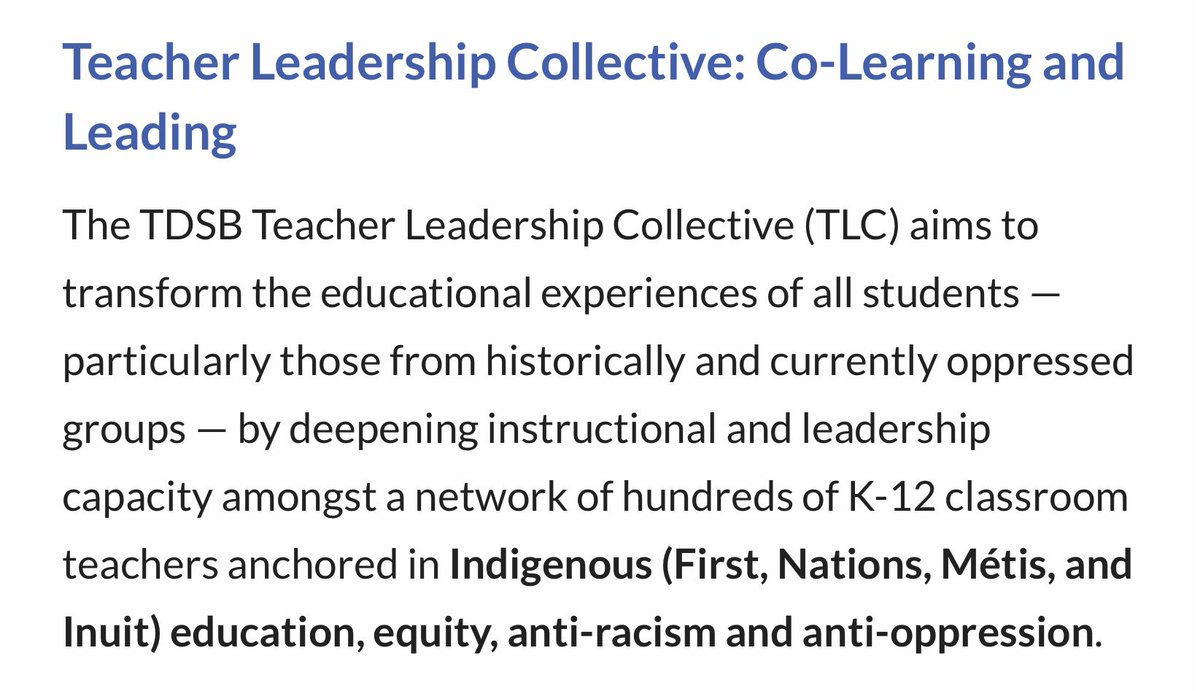 TDSB Teacher Leadership Collective tweet media