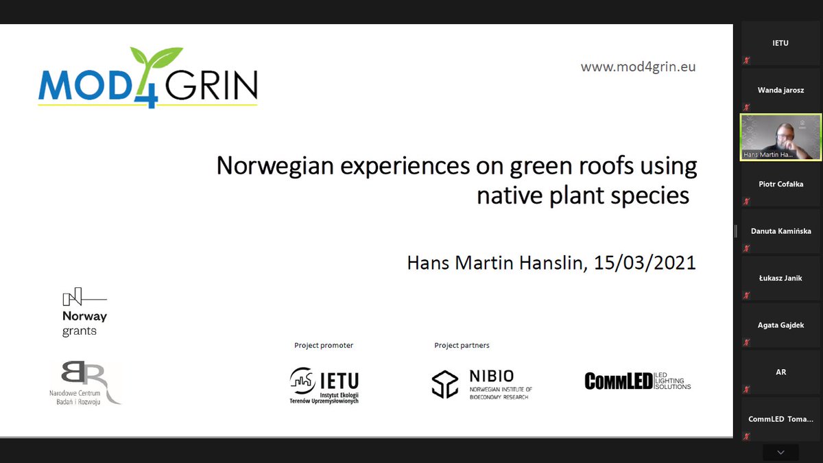IETU_PL's tweet photo. Norwegian🇳🇴experiences on #greenroofs using #nativeplant species - Hans Martin Hanslin, @NIBIO_no
🧩Green roof concept
🔸Limiting factors
☘️Plant material/systems
🌱🍀🐝🕷️Motivation for native systems
💚Case study
#Funduszenorweskie #POLNOR2019 @EEANorwayGrants #CommLEDSolutions https://t.co/7tj61x8w0i