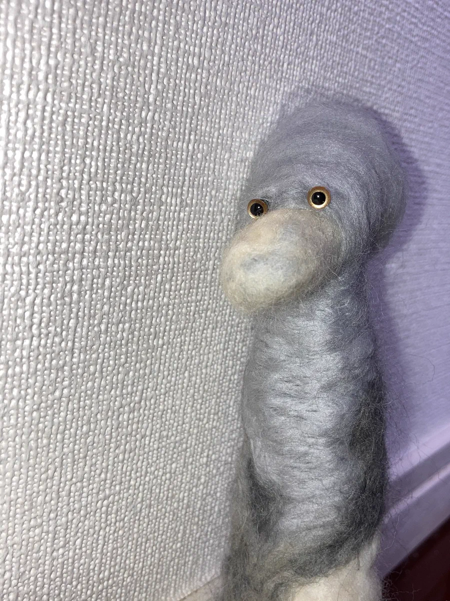 ごめんね…完成させてあげられなくて…www結構根気が必要なニードルフェルト…仕上がらなかったハシビロコウww