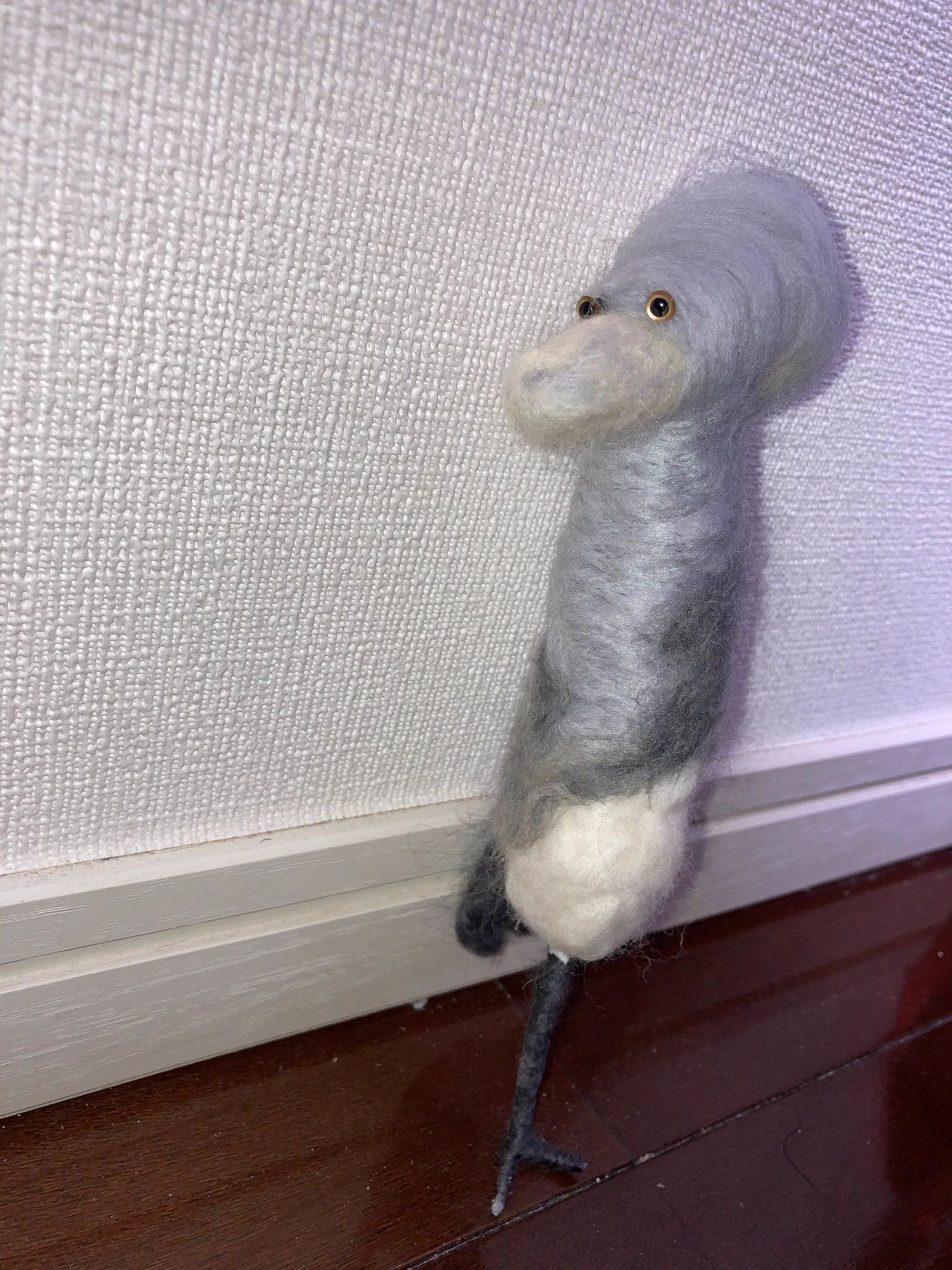 ごめんね…完成させてあげられなくて…www結構根気が必要なニードルフェルト…仕上がらなかったハシビロコウww