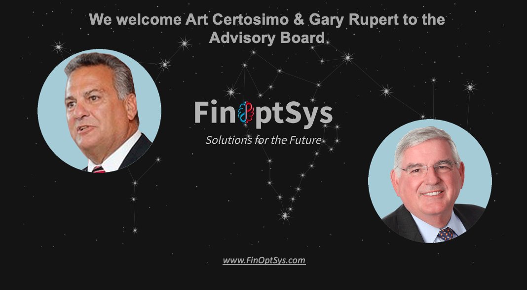 FinOptSys's tweet photo. We are pleased to have Gary and Art, two titans of Capital Markets, join us.
Art is a true leader and has served on many Executive Committees 
Gary is the former CEO of Scotia Capital Inc. (USA) 
Visit our website at https://t.co/v1CBj4q7LZ #fintech #saas #finoptsys #finance https://t.co/nj4vbSEcFg