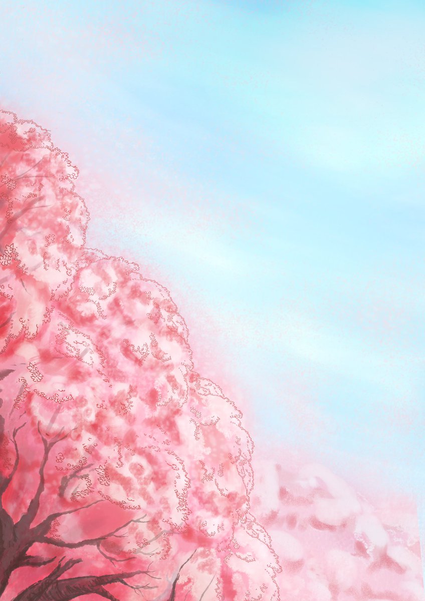 まる お仕事募集中 卒業テーマイラスト 背景だけ先にできてたり タイトルは 花霞 イラスト 絵描きさんと繋がりたい 背景 優先拡散 アイビスペイント