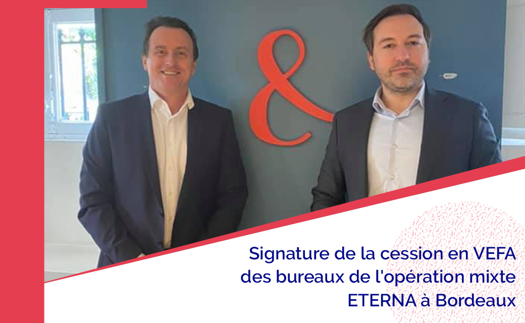La cession en #VEFA des 2750 m² de bureaux de l’opération ETERNA rue Charles Marionneau à #Bordeaux est actée !

Un grand merci à l’acquéreur, la SCPI  Atlantique Murs Régions et plus particulièrement Philippe Le Nevanen pour sa confiance.

#immobilier