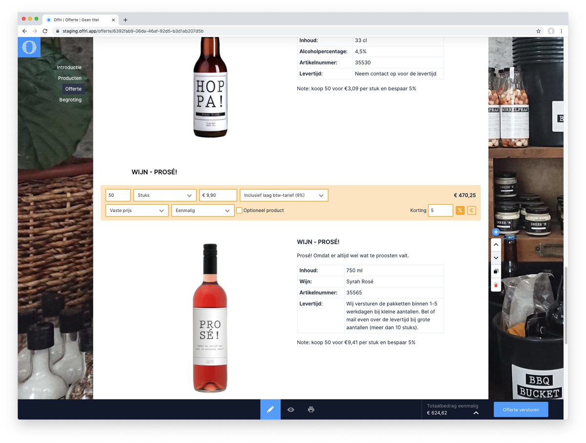 offricial's tweet photo. Ook voor de verkoop van producten in staffel werk je met https://t.co/n0Zs59m9WJ! Geen gepriegel meer in Excel of Word, maar een mooi vormgegeven offerte waarin je producten zichzelf verkopen! Dat wil je toch ook 😍  #offertesoftware #offertemaken #offertetool #verkoop #sales https://t.co/wv49WVVPEI
