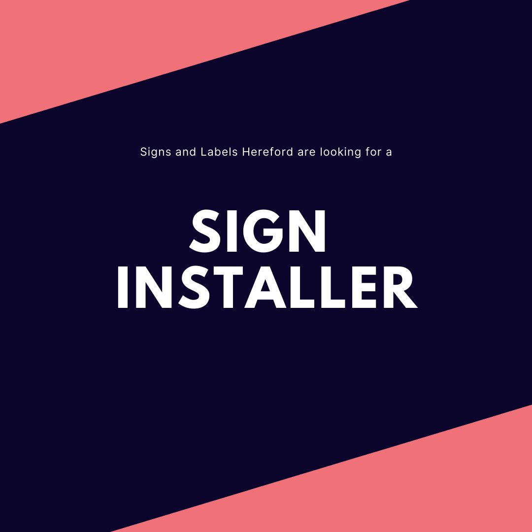 We are looking for a ‘Sign Installer’ to join our fast paced &amp; forward thinking company.

Please get in touch for a job description.

Sign installation isn’t just fixing a sign up, our work is hugely diverse therefore practical skills are essential