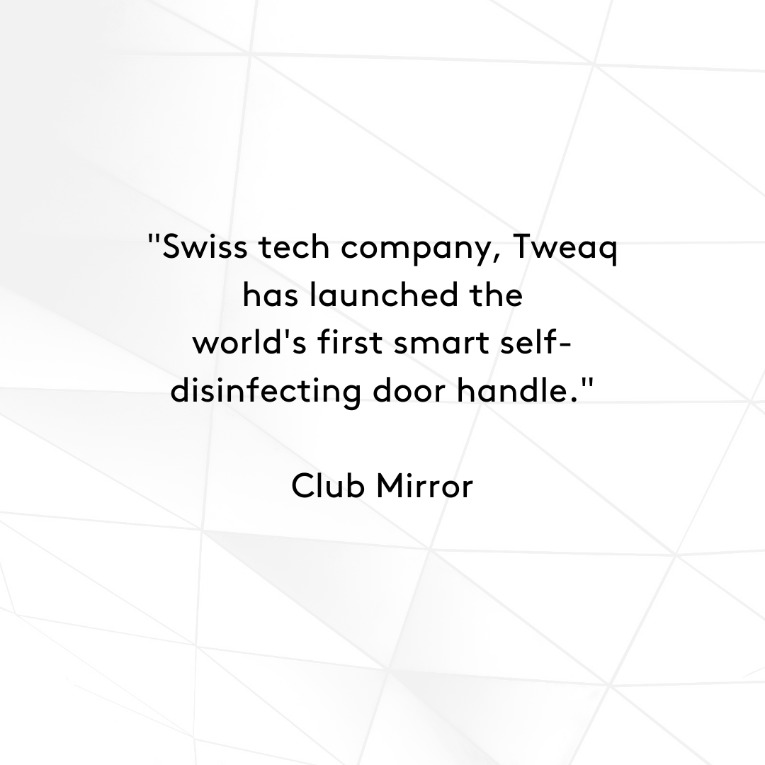 Club Mirror featured Touch 1 in their December issue that covers new products in their industry highlights sections.

We could not be prouder to be the world's first smart self-disinfecting door handle.  

#tweaq #technology #design