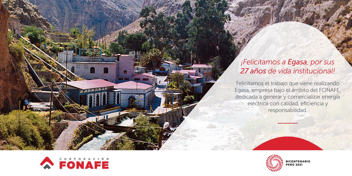 CorpFonafe's tweet photo. ¡Felicitamos a #Egasa, por sus 27 años de vida institucional! https://t.co/c7w2GLZfOi