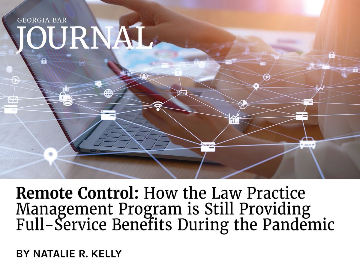 State Bar of Georgia (@statebarofga) on Twitter photo Remote Control: How the Law Practice Management Program is Still Providing Full-Service Benefits During the Pandemic | Natalie R. Kelly <a href="/NatalieRKelly/">Natalie Robinson Kelly</a>
#GABarJournal bit.ly/LPM_GBJ_Feb21 Remote Control: How the Law Practice Management Program is Still Providing Full-Service Benefits During the Pandemic | Natalie R. Kelly <a href="/NatalieRKelly/">Natalie Robinson Kelly</a>
#GABarJournal bit.ly/LPM_GBJ_Feb21