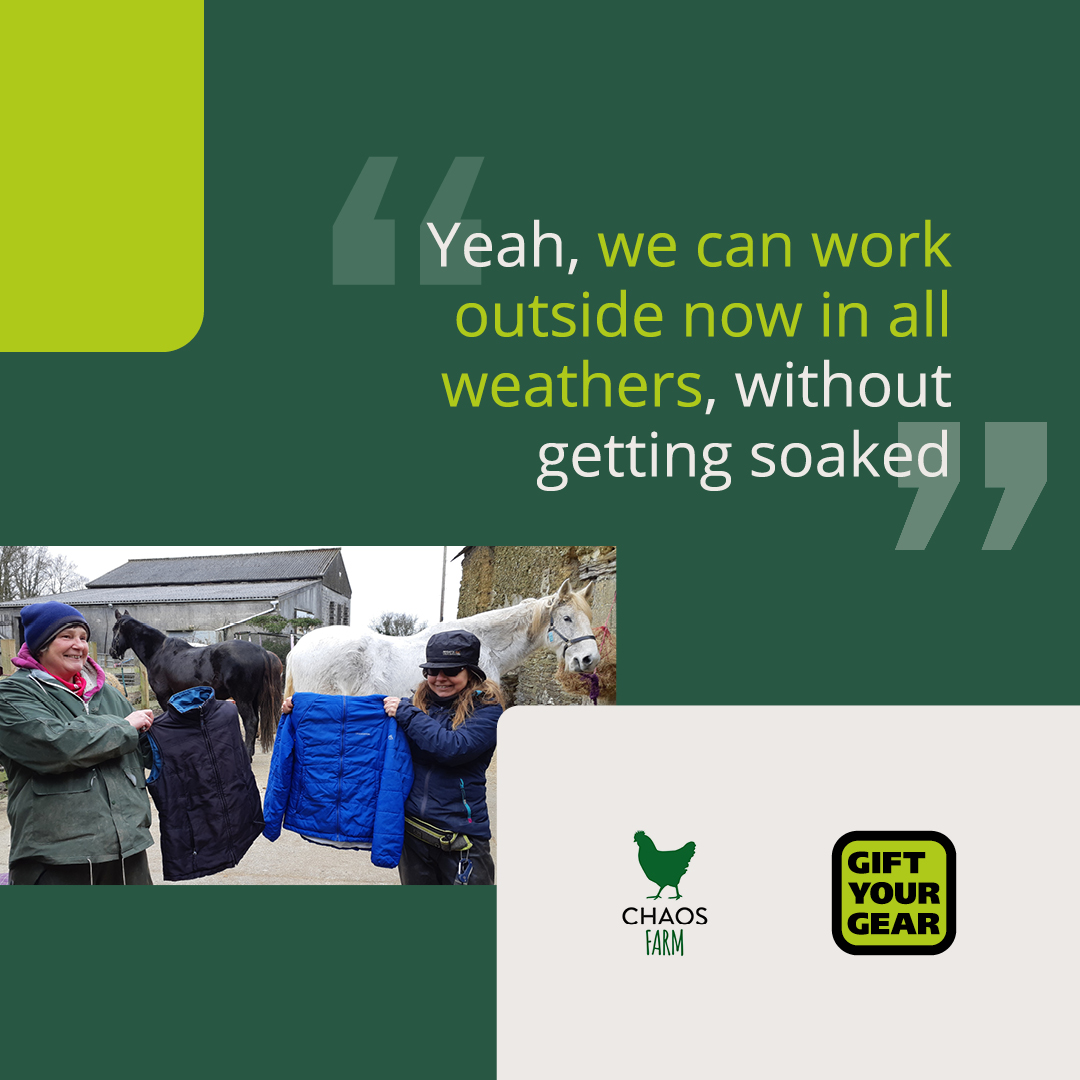 giftyourgear's tweet photo. It's great to be able to help groups such as @ChaosFarmUK keep people comfortable in the #GreatOutdoors.  

#GivingTuesday 
#Reuse 
#TuesdayMotivation https://t.co/WLQ9nvPPKb