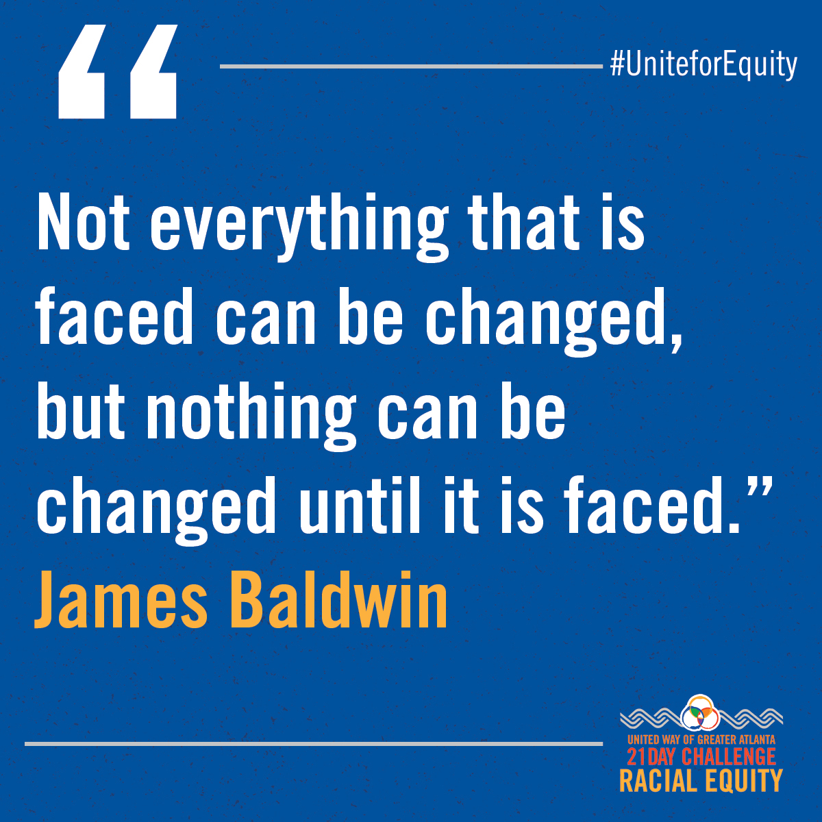 unitedwayatl's tweet image. The 21-Day Racial Equity Challenge begins today! Let’s learn, grow and reimagine a more equitable future, united. 

There’s still time to join us! Sign up here: bit.ly/21rectw #uniteforequity