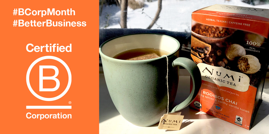During #BCorpMonth, we are sharing some of our favorite fellow #BCorp brands. @NumiTea is working 2 fight global warming, reduce plastic waste & provide fair wages/ opportunities for tea farmers around the world #ActivatingPurpose #BTheChange #BetterBusiness #BCorps #WeAreBCorps