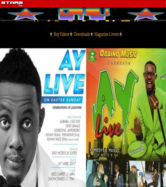 siteofstars's tweet photo. Africa most creative comedy Superstar AY Easter Liver is #UpNext
Access over 100 Comedy Videos and Movies by @Aycomedian
https://t.co/UYTmA06FBW
Buy Authentic fashion, Gadgets, tickets, Advertisers directly from @siteofstars #STARSEntertainment #STARSAPP https://t.co/HkOgip7SZH