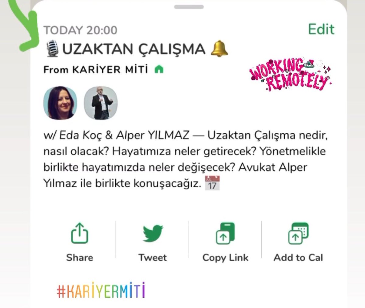 aysegulkasap's tweet photo. Artık yönetmelik yayınlandı. Nasıl yapacağız, nasıl yöneteceğiz? #uzaktançalışma #remotework hangi kurum nasıl şirketine nasıl uyarladı dinlenilsin! Sevgili @edakoc moderatörlüğünde! Kaçırmayın! https://t.co/seUB7Ehm2S