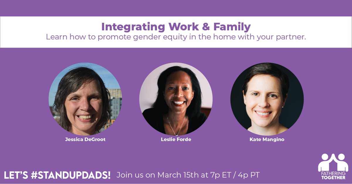 ManginoKate's tweet photo. Today! Join #StandUpDads to talk about promoting gender equity in the home with your partner. @FatherTogether https://t.co/jHzgv5n1K3