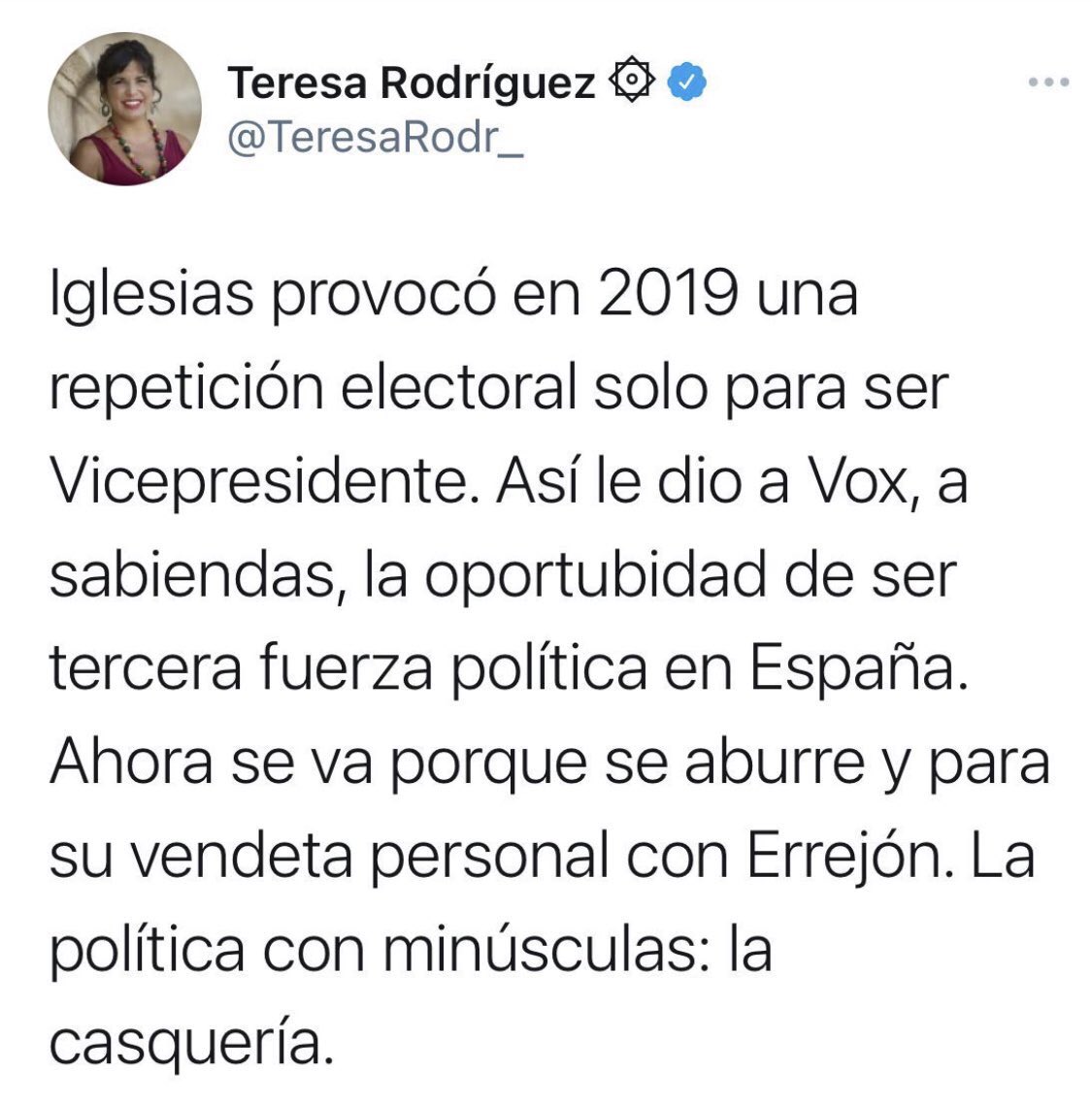 josepramonbosch's tweet photo. La de VOX que más me gusta es Teresa Rodriguez https://t.co/qZgDMnADa1
