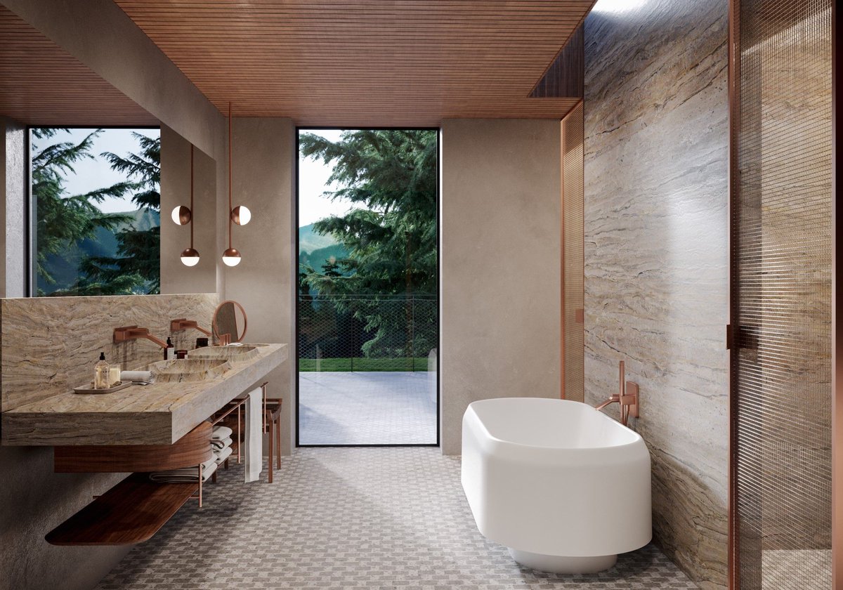 GQ_France's tweet photo. Avec ses plafonds en bois de noyer, ses murs en pierre, ses tissus inspirés des écharpes des années 50 et ses motifs paysagers du lac de Côme, la nouvelle suite de l'hôtel Il Sereno Lago Di Como, prévue pour juin, a pour ambition d'être parmi les plus belles penthouses au monde. https://t.co/iSCdV8WCpS