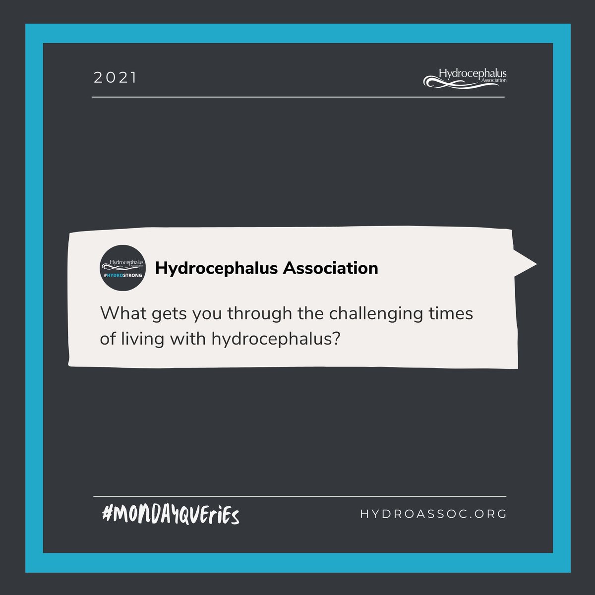 HydroAssoc's tweet photo. #MondayQueries - The #Hydrocephalus Association wants to know how to better support you! Let us know in the comments below! https://t.co/TaPAbGKEoL