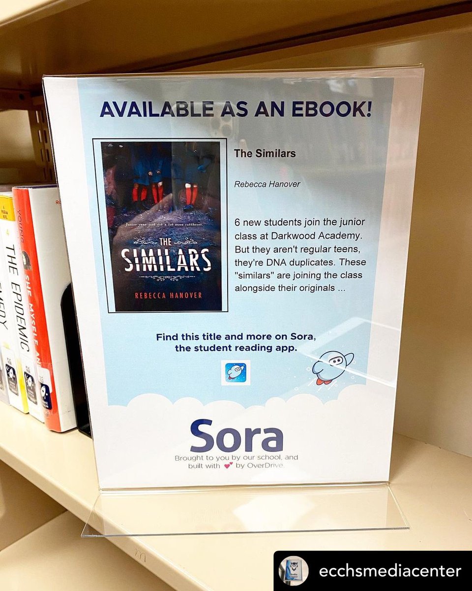 ECCHSmedia's tweet photo. 🎉 It’s Monday... today’s #eBookSpotlight is #TheSimilars by @rebeccahanover! Swipe for the synopsis and check it out via the Sora app. Like what you’ve read? We also have the second book in the series available @ECCHS_GA!📱💻📖 https://t.co/ewyuAjUSDv