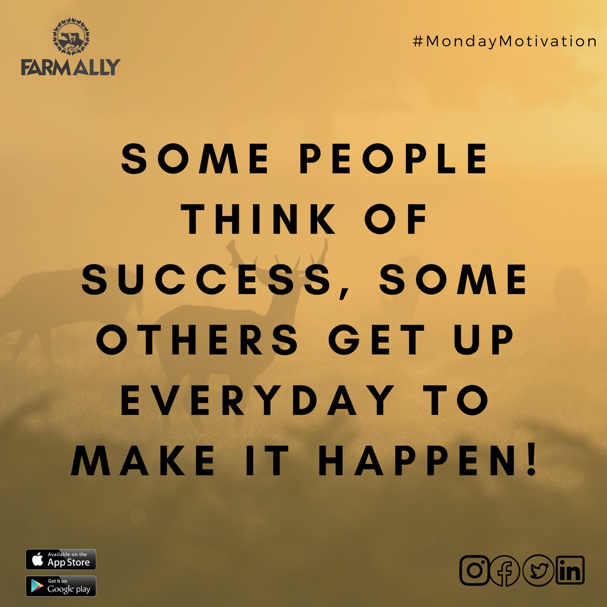 FarmallyL's tweet photo. Make it happen “Ally’s”. 
Have a great week ahead. 
—
#FarmAlly #Success #Monday #Agriculture https://t.co/UIuP2sMcCg