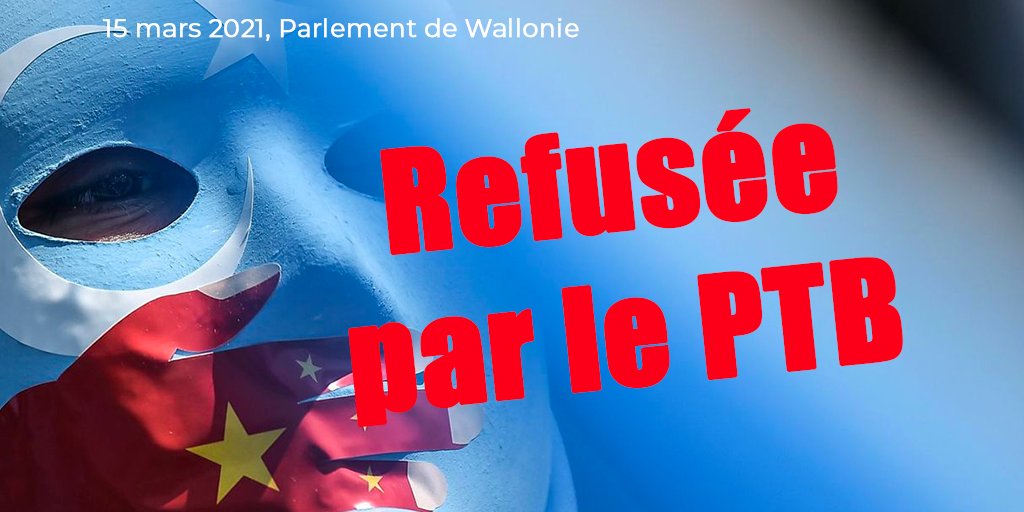 Proposition de résolution qui condamne fermement les pratiques inacceptables (détentions, travail forcé, stérilisations forcées, etc.) mises en place par le Gouvernement chinois, face à l’exploitation des Ouïghours.

👍 #CDH, #MR, #ECOLO, #PS 
👎 #PTB